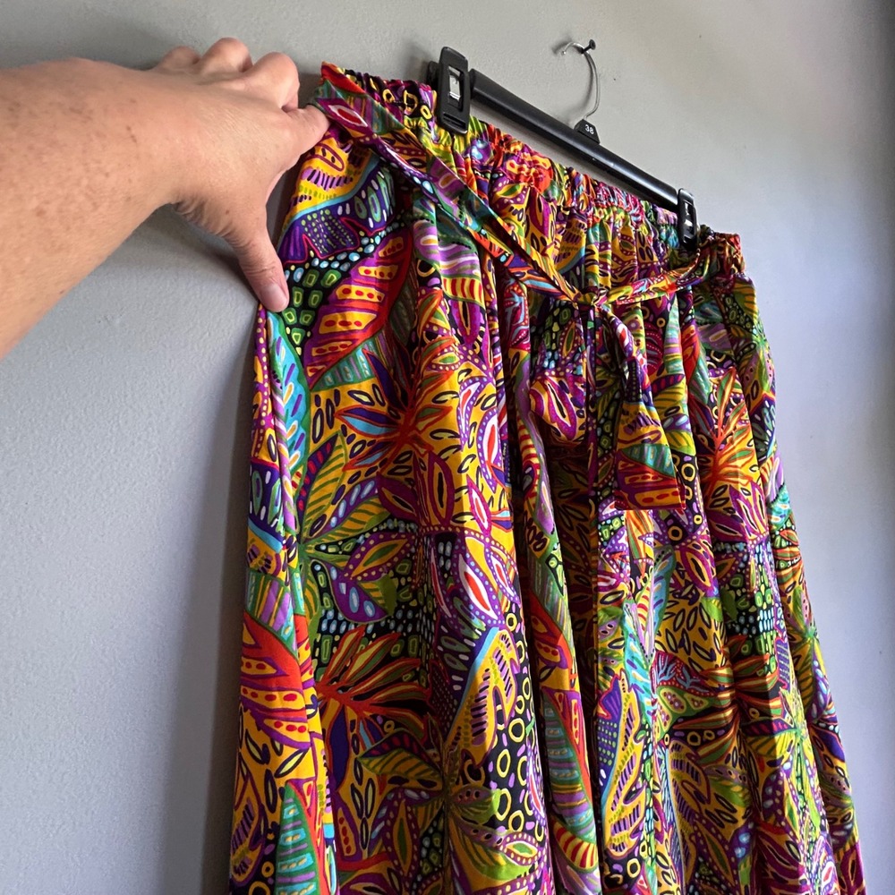 Ashley Stewart Tropical Abstract Maxi Skirt Multi Color 2X NWT TROPICALMA - Picture 5 of 8